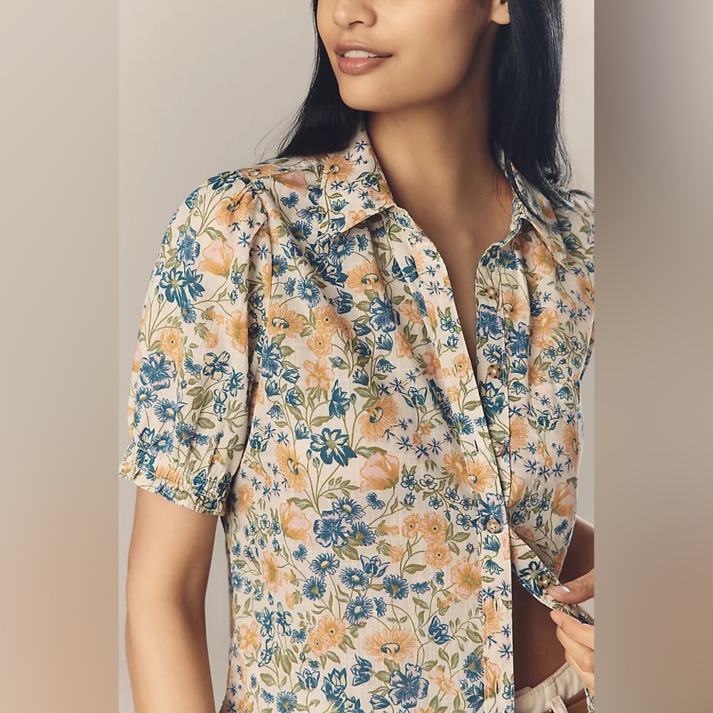 Pilcro Multicolor Floral Button-Down Shirt